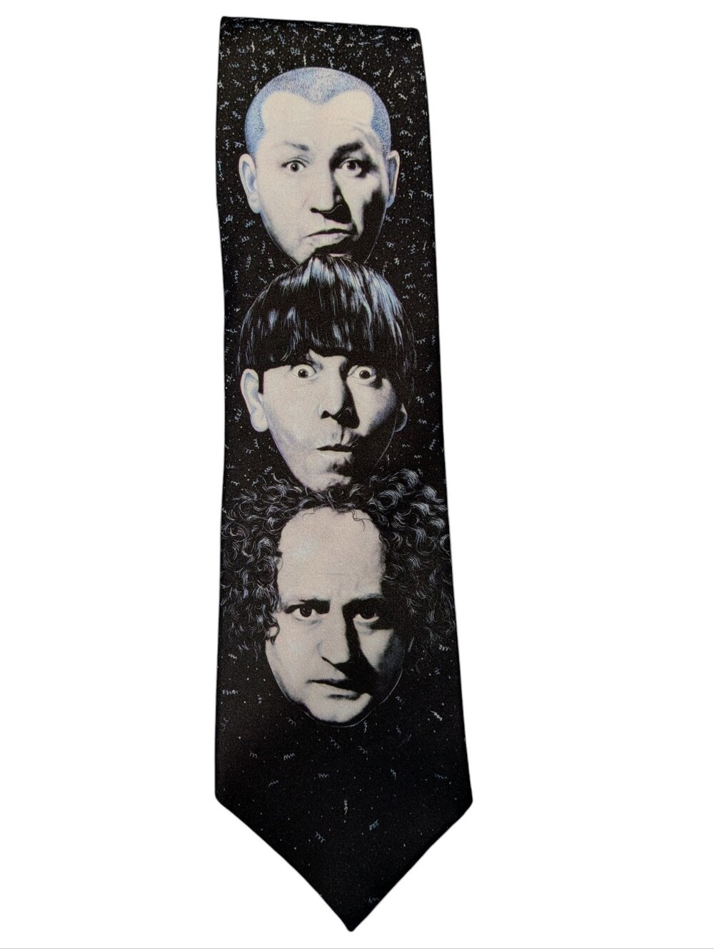 Ralph Marlin Tie Three 3 Stooges Larry Moe Curly Vintage 1994 4" Wide USA Made